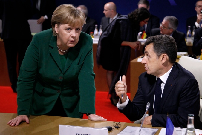 German Chancellor Angela Merkel with former French President Nicolas Sarkozy Image source: REUTERS/Yves Herman